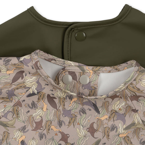 KONGES SLOJD DINNER BIB SET LONG SLEEVE DINO