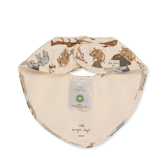 KONGES SLOJD ORGANIC COTTON BIB SET ELEFANTASTIC SLEET