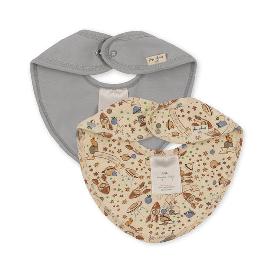 KONGES SLOJD ORGANIC COTTON BIB SET SPACE MAGIC