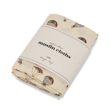  KONGES SLOJD ORGANIC COTTON MUSLIN CLOTHS 3 PACK PARACHUTE COLOUR
