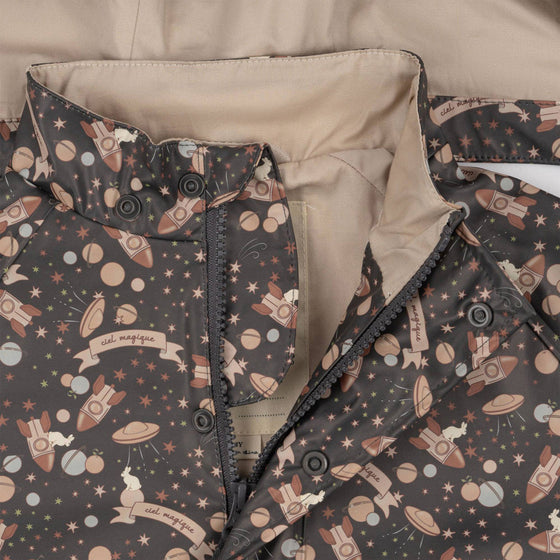 KONGES SLOJD RAINY PALME RAINWEAR SET SPACE MAGIC