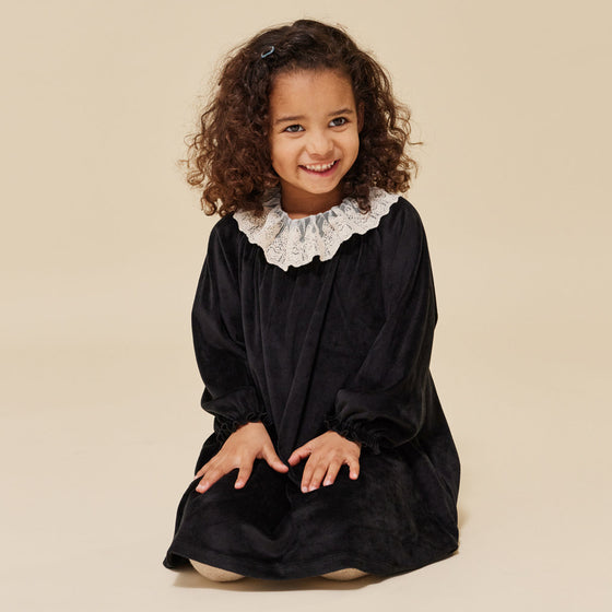 KONGES SLOJD VENOLA DRESS BLACK VELVET