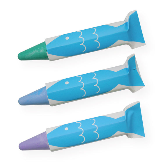 Rice Wax Bath Crayons 3 colours - Fish