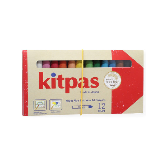 Kitpas Rice Wax Crayon Medium 12 Colours