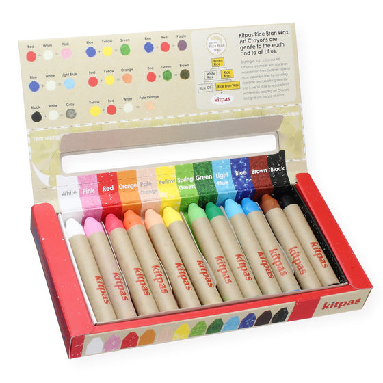 Kitpas Rice Wax Crayon Medium 12 Colours