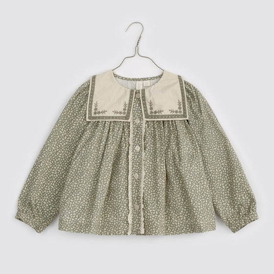 Little Cotton Clothes Organic Sailor Blouse Cowslip Floral Beech