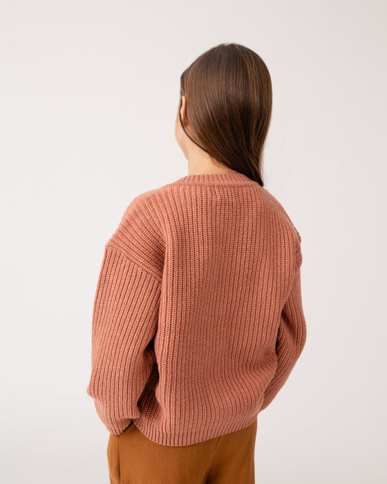 Matona Round Neck Cardigan antique rose