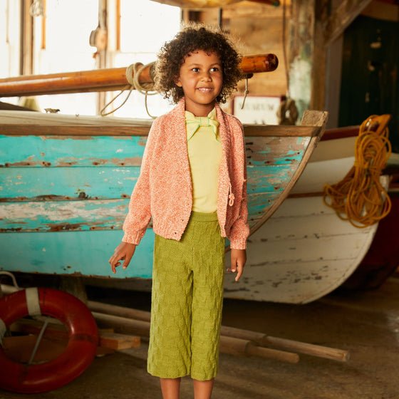 Misha Puff Cottonseed Saltwater Cardigan Melon