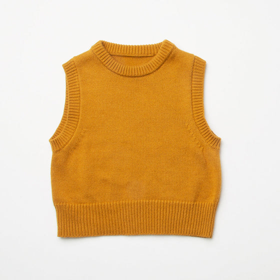 Nellie Quats Leap Frog Knitted Vest Mustard