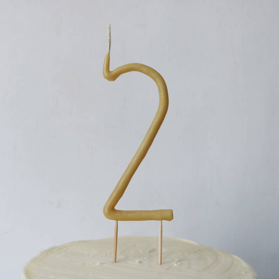 Oakmoss Number Beeswax Birthday Candle