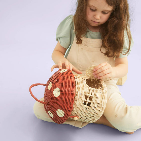 Olli Ella Mushroom Basket Red