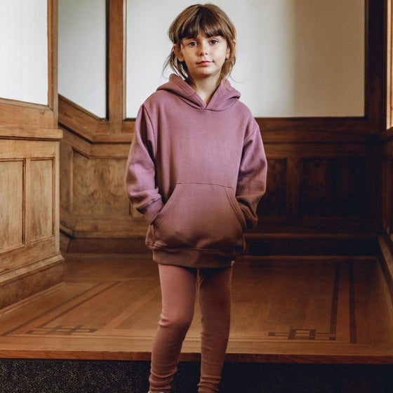 PETITS VILAINS AMES DROP SHOULDER HOODIE MULBERRY