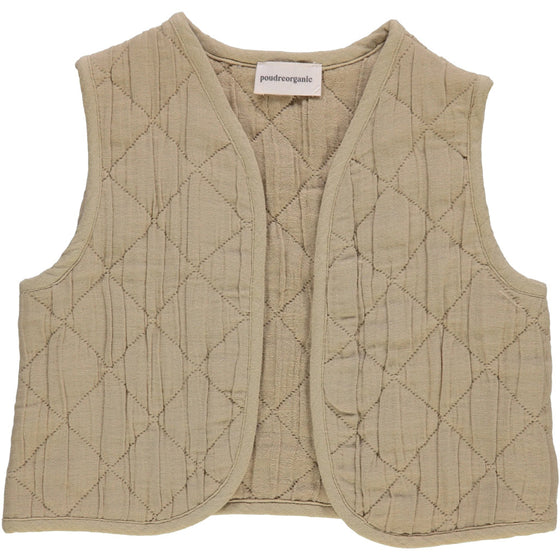Poudre Organic Quilted Vest AVOINE Olive Gray