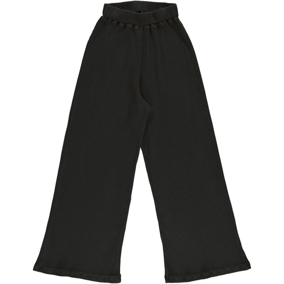 Poudre Organic Ribbed Trousers COCO Pirate Black
