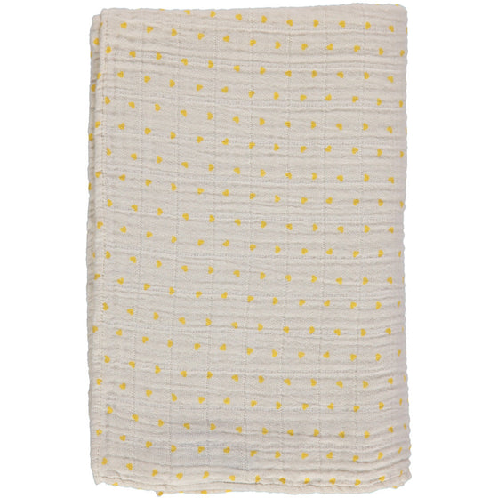Poudre Organic Scarf Swaddle Sesame Hearts Mimosa