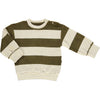 Poudre Organic Terry Sweatshirt CASSANDRE Stripes Fir Green