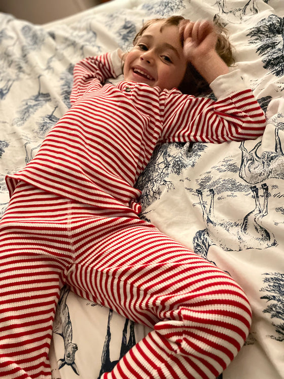 SLUGS AND SNAILS CANDY CANE STRIPE WAFFLE COTTON SET