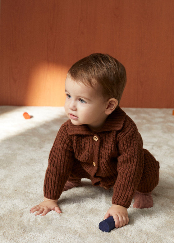 The New Society Baby Onesie Rib Acorn