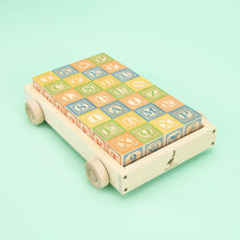  Uncle Goose Classic ABC Blocks with Pull Wagon