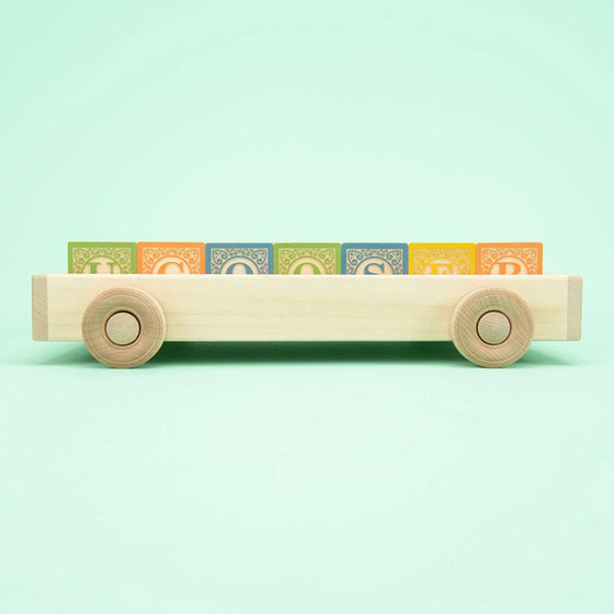 Uncle Goose Classic ABC Blocks with Pull Wagon