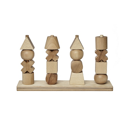 Natural wood stacking toy sales